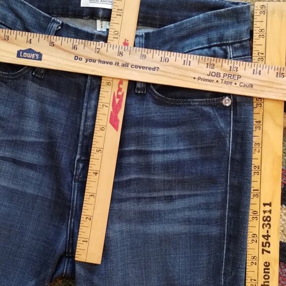 Good American NEW Good Waist Compression Dark Wash Skinny Straight Jeans 24 - Picture 8 of 16